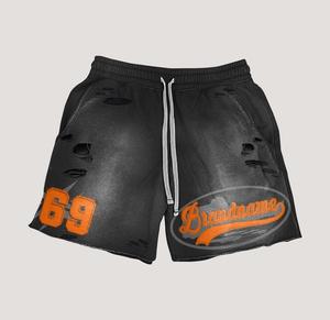 Vente en gros de haute qualité sérigraphié personnalisé hommes Vintage lavé acide lavage sweat shorts ensemble t-shirts et shorts pour hommes - Product Image 3