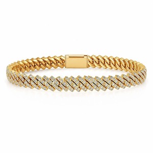 Grand Cuban Link Lab Grown Diamond Bracelet 5 Ct Tw F-G Color VS Clarity 422 Diamonds 14K <b>Solid</b> <b>Gold</b> Ultimate Chain Statement - Product Image 3