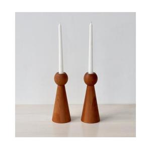 ROSHAN HANDICRAFTS RHA-159 Candelabro de Madera Antiguo Cónico Hecho a Mano con Acabado Laminado para Decoración del Hogar para Navidad - Product Image 1