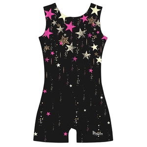 Nouveau justaucorps de gymnastique sans manches pour bébés filles, en maille ornée de strass, tissu respirant extensible en polyester et élasthanne 220 GSM - Product Image 2