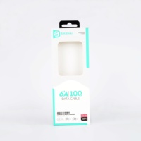 Boîte pliable imprimée de logo personnalisé pour câbles de données USB Boîte de papier d'emballage de chargeur de produit électronique avec film transparent pour fenêtre