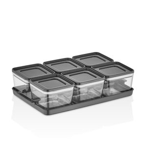 Premium Eco-Friendly <b>Plastic</b> Airtight Snack Secure Lids European Style Glossy Finish Square Kitchen Multi-Compartment <b>Storage</b> - Product Image 1