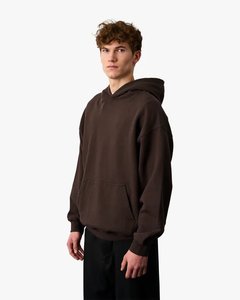 Custom Logo Accepted 100% Cotton Fleece Thermal Oversized Hoodie Unisex Sweatshirt Winter Solid <b>Chocolate</b> Color High Quality - Product Image 5