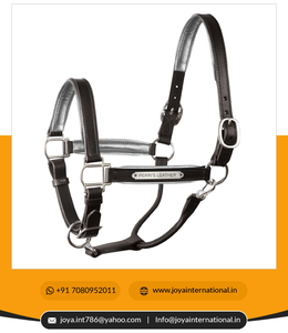 Qualité supérieure indienne personnaliser licou de cheval personnalisé licou en cuir rembourré avec plaque signalétique léger - Product Image 6
