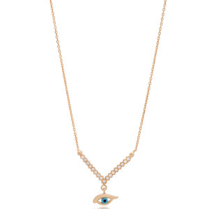 Pendentif à breloques en forme d'oeil turc V Design turc fait à la main vente en gros bijoux en argent Sterling 925 - Product Image 6