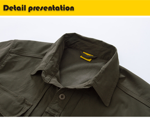 เสื้อเชิ้ตแขนสั้นผู้ชาย A-1 สีพื้น ผ้าทวิล ซับเหงื่อ แห้งเร็ว สวมใส่สบาย เหมาะสำหรับงานทั่วไปและงานยุทธวิธี - Product Image 4