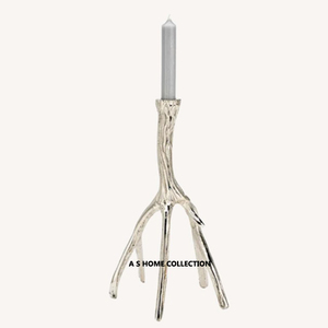 Pot de bougie unique en béton plaqué or de conception feuillue chère avec l'utilisation de mariage royal en métal de bougeoir en verre clair - Product Image 4