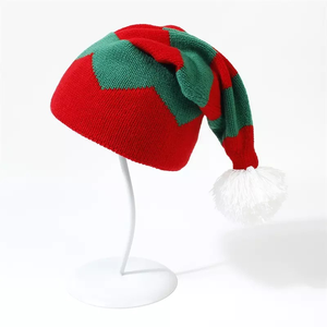 Bonnets d'hiver Offre Spéciale Père Noël Bonnet tricoté Jacquard Adulte Hiver Personnalisé Bonnet de Noël tricoté avec Pom Pom - Product Image 4