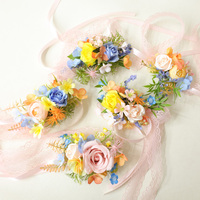 Corsage floral de mariage fait main, corsage de poignet, boutonnière de poche, fleur pour verre à vin pour la Saint-Valentin et les célébrations professionnelles