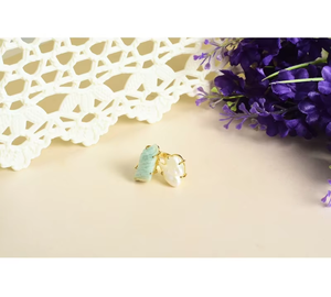 Elegant <b>Crystal</b> Gemstone Adjustable Statement Ring for Women with Classic <b>Fashion</b> Look Handmade Jewelry from India - Product Image 1