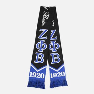 Écharpe unisexe Zeta Phi Beta grecque imprimée, tricotée, 100 % acrylique, quatre saisons, durable, douce - Product Image 1