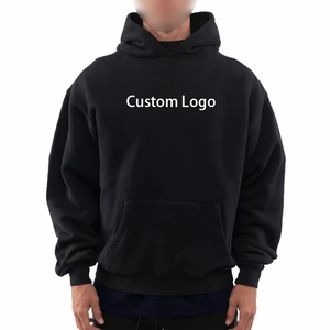 Sudaderas con capucha de gran tamaño de moda, tejido de poliéster y algodón transpirable, jersey liso con logotipo personalizado, sudaderas con capucha para hombres, OEM Unisex - Product Image 1