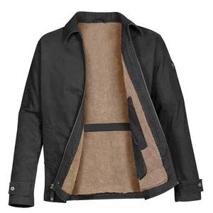 Custom Vintage 100% Denim Turn Down Collar Work Wear Breathable Canvas Custom Logo Waterproof Plus Size <b>Jacket</b> Men - Product Image 3