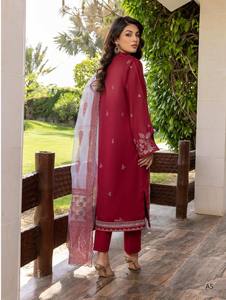 Robe de soirée 3 pièces pour femmes musulmanes et indiennes, vêtements de fête, salwar kameez avec col brodé - Product Image 3