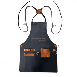 Tablier de travail en cuir et toile de qualité supérieure pour les chefs artistes artisans-Design multi-poches durable et élégant pour le stockage - Product Image 2