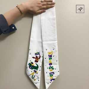 Handmade Mardi Gras Wreath Sash Elegant Decorative <b>Bow</b> Perfect for <b>Door</b> Decor Home Celebration and Festival Season - Product Image 3