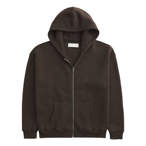 เสื้อฮู้ดดี้ผู้ชายไซส์ใหญ่แบบซิป  รับสกรีนโลโก้ด้วยเทคนิค DTG บนผ้าฝ้ายผสมเฟรนช์เทอร์รี่ ย้อมสีพื้น พร้อมซิปแบบกำหนดเอง - Product Image 4