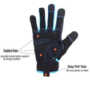 Guantes de mecánico de cuero sintético de alta calidad Anti-Corte Antideslizante Vibración y resistente a impactos Excelente para mecánicos - Product Image 2