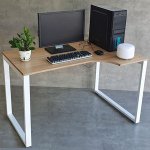 Escritorio Minimalista en Forma de L de 120x80cm, Madera Contrachapada Recubierta de Melamina con Patas de Hierro, Requiere Ensamblaje CD68021 - Product Image 2