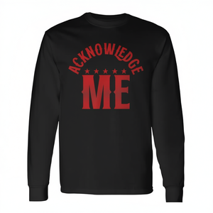 T-shirt à manches longues de compétition sportive rétro vintage, tee-shirt « Acknowledge Me » pour les fans de sport, t-shirt sportif rétro vintage promotionnel - Product Image 2