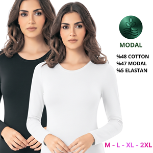<b>Women</b> Long Sleeve Top Seamless Knitted Casual Cotton Modal <b>Undershirt</b> Eco-Friendly - Product Image 1