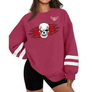 เสื้อสเวตเชิ้ตคอกลมโอเวอร์ไซส์ผ้าฟลีซปักลายกราฟิกคุณภาพสูงสำหรับผู้หญิง พร้อมโลโก้แบบกำหนดเอง - Product Image 1