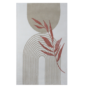 Alfombra de Baño Rectangular Susie de 70x120cm, Color Crudo/Beige/Polvo, de Algodón Reciclado con Patrón Abstracto Jacquard, Estilo Moderno - Product Image 3