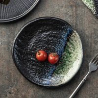 Vente directe du fabricant Yayu, vaisselle de restaurant japonaise et thaïlandaise, ensemble de vaisselle, plat de service, assiettes en céramique noire