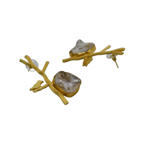 Joyería de moda de alta calidad, Material de latón, pendiente de tuerca de nácar chapado en oro para niñas y mujeres al mejor precio - Product Image 4