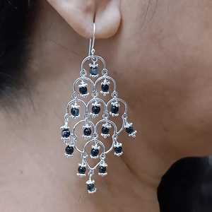 <b>Black</b> Onyx <b>Dangle</b> <b>Earrings</b>: 925 Sterling Silver Handmade Jewelry - Product Image 6