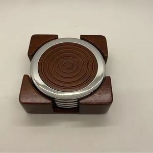 High Quality Home <b>Bar</b> Decoration Coaster for Cup Leaf Coaster Monstera Shaped Square Wooden Resin Pads Accessories Europe Style - Product Image 6
