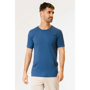 Camisetas de Cuello Redondo para Hombre, Casuales, de Verano, Corte Regular, Básicas, de Manga Corta, Color Azul Clásico, 100% Algodón - Product Image 6