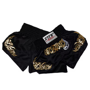 Shorts de boxe taille haute en gros avec logo et couleur personnalisés, 100 % polyester, unisexe, pour MMA, kickboxing, impression numérique - Product Image 2