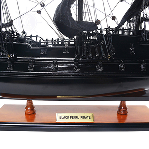 Modelo de barco Black Pearl con soporte de exhibición para decoración de mesa de Halloween y regalos de cumpleaños para hombres (50Lx16. 5Wx48H cm) - Product Image 6