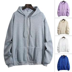 Sweat à capuche en polaire à fermeture éclair complète 100% col montant en polyester pour la saison d'automne - Product Image 6