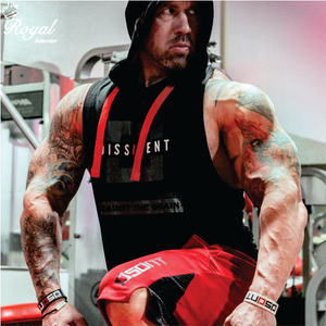 Camiseta sin mangas de culturismo de verano con capucha para hombre, ropa de gimnasios, chalecos sin mangas para hombre, camisetas de algodón, chaleco deportivo muscular - Product Image 5