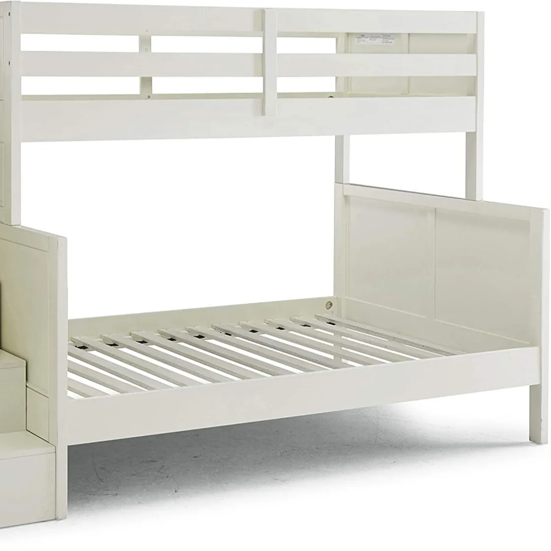 TRIHO THF-1052 White Twin Over Full letto a castello con quattro cassetti Utility e sei cubicoli