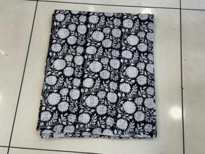 Bohemian Luxury Hand Block Print Kantha <b>Quilt</b> Black White Cotton Blanket Unique Design Gudari Kantha <b>Bedspread</b> <b>Sizes</b> <b>King</b> Queen - Product Image 6