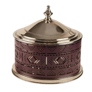 Elegante caja de almacenamiento decorativa de Metal granate con tapa plateada, cazuela hecha a mano, calentador de alimentos para fiesta de boda y cualquier evento - Product Image 1