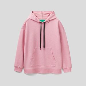 Casual Streetwear <b>Drop</b> Shoulder Breathable Eco-friendly Winter Wear Custom Logo Plain Blank Women <b>Stand</b> Front Sweatshirt Hoodie - Product Image 4