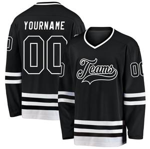 Maillot de hockey sur glace personnalisé noir et rouge sublimé, vente en gros, uniforme de hockey sur glace en polyester respirant, fabricant - Product Image 1