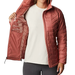 Wholesale <b>Winter</b> Autumn Windproof Plain Dyed Thickened <b>Warm</b> Hooded Full Sleeve Zipper up Mid Length Padded <b>Jacket</b> <b>for</b> <b>Women</b> - Product Image 3