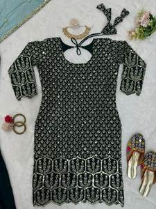 Trajes indios de Bollywood bordados de seda Georgette listos para usar de moda india para mujeres trajes especiales 2024 - Product Image 5