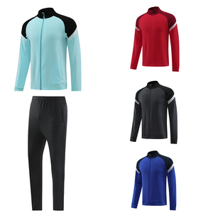 Tops de entrenamiento de fútbol para hombres de alta calidad, chándal de fútbol de invierno con cremallera completa con rayas de alta visibilidad, conjuntos al por mayor - Product Image 3