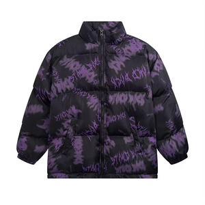 Chaqueta acolchada de invierno para hombre al por mayor, confeccionada con cremallera impermeable, cuello levantado, decoración con botones, Impresión de logotipo personalizado - Product Image 6