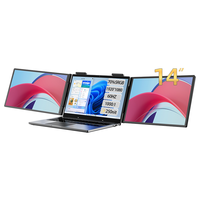 Moniteur portable Eimio 14 pouces 1080P, double/triple écran pour ordinateur portable, extension d'écran IPS, Plug & Play, Type-C, haut-parleur intégré, OEM
