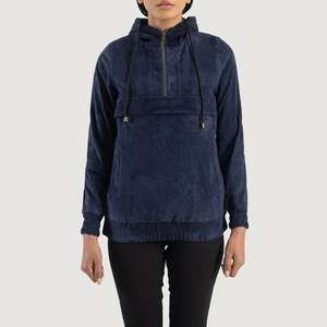 เสื้อแจ็คเก็ตมีฮู้ดผ้าหนังกลับระบายอากาศสำหรับฤดูใบไม้ร่วง - Product Image 1
