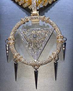 Meilleur prix pendentif nom plaqué argent et or 925 avec diamant VVS Moissanite pour femme de haute qualité dans un style Hip Hop glacé - Product Image 2