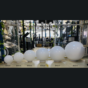 Lámpara de Jardín de Globo de Ópalo Acrílico de 35 cm, Iluminación de Paisaje para Exteriores, IP44, con Estaca de Acero, Portalámparas E27, LED Blanco Cálido - Product Image 2
