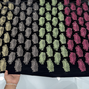 Tissu en velours doux brodé pour robes, chemisiers, décoration intérieure, tenues de mariage, modèles de Kurti et vêtements de mode haut de gamme - Product Image 6